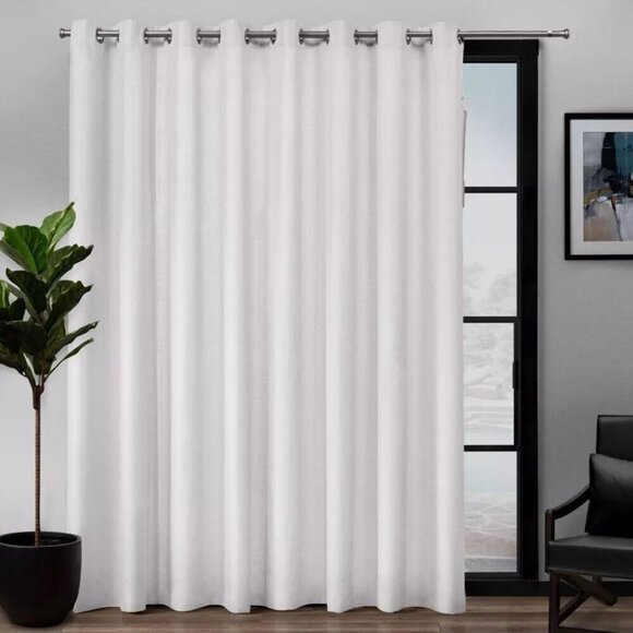 Exclusive Home Loha Winter White Light Filtering Patio Curtain Panel 108" x 84" - Picture 1 of 6